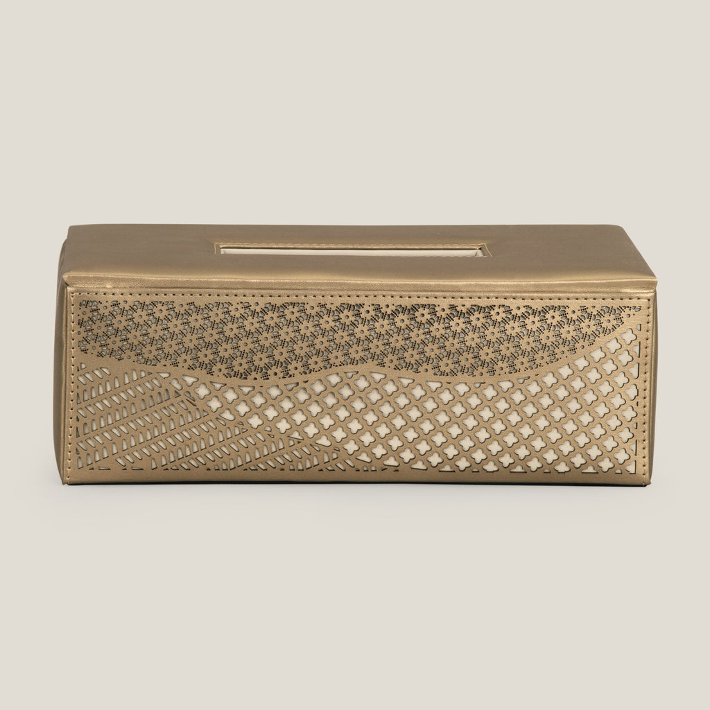 Pixel Dull Gold Tissue Box