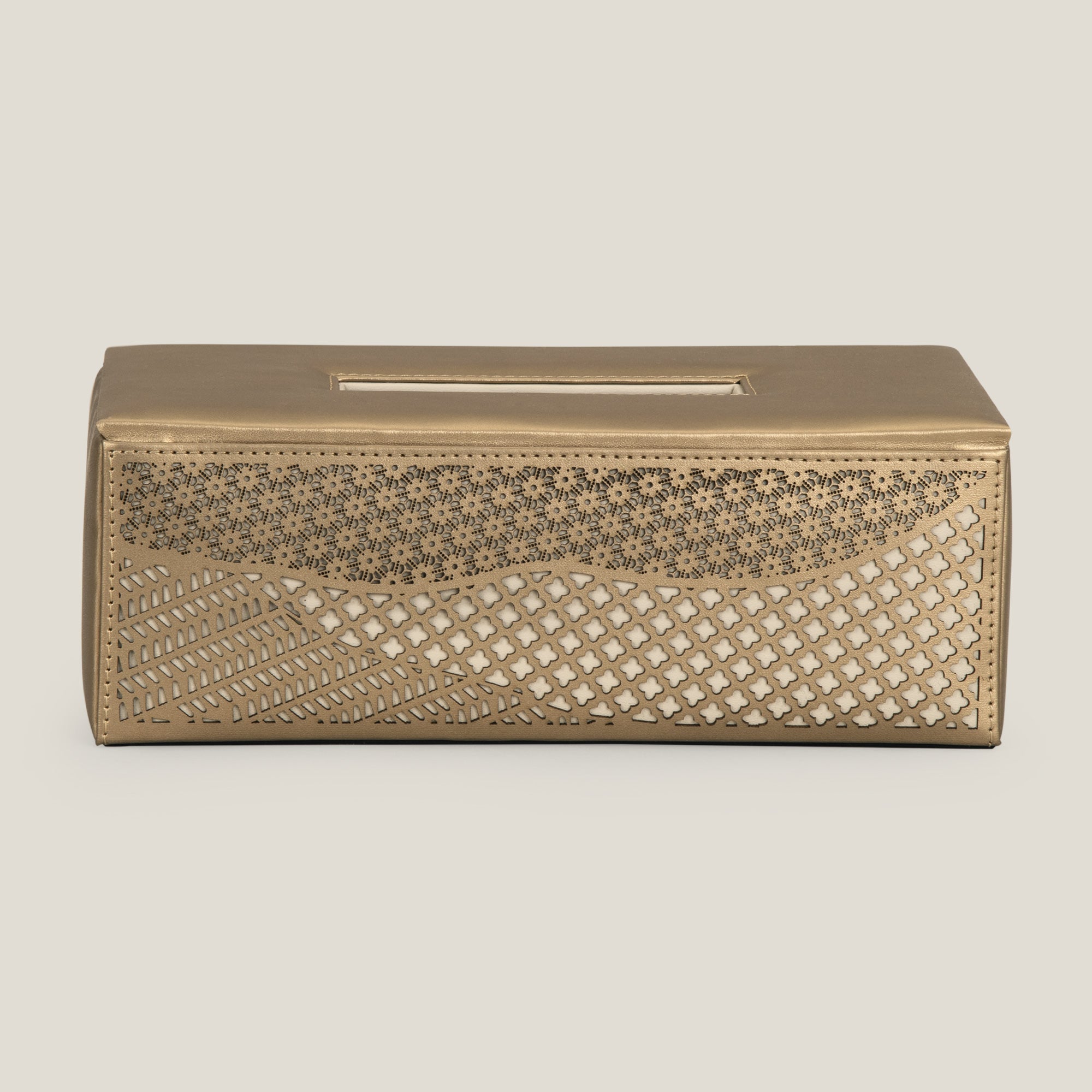 Pixel Dull Gold Tissue Box