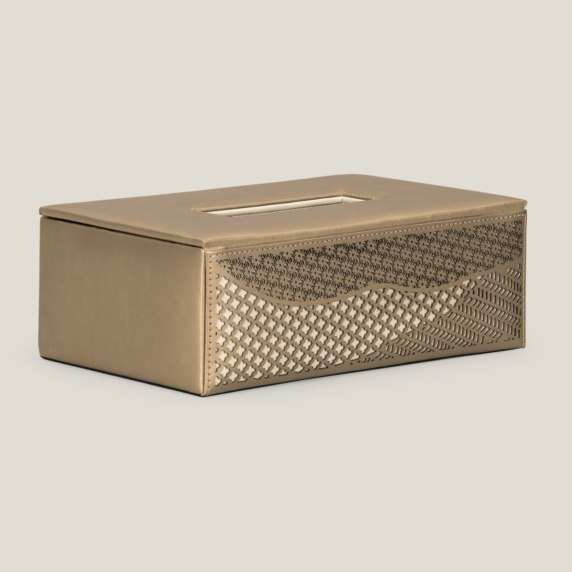Pixel Dull Gold Tissue Box
