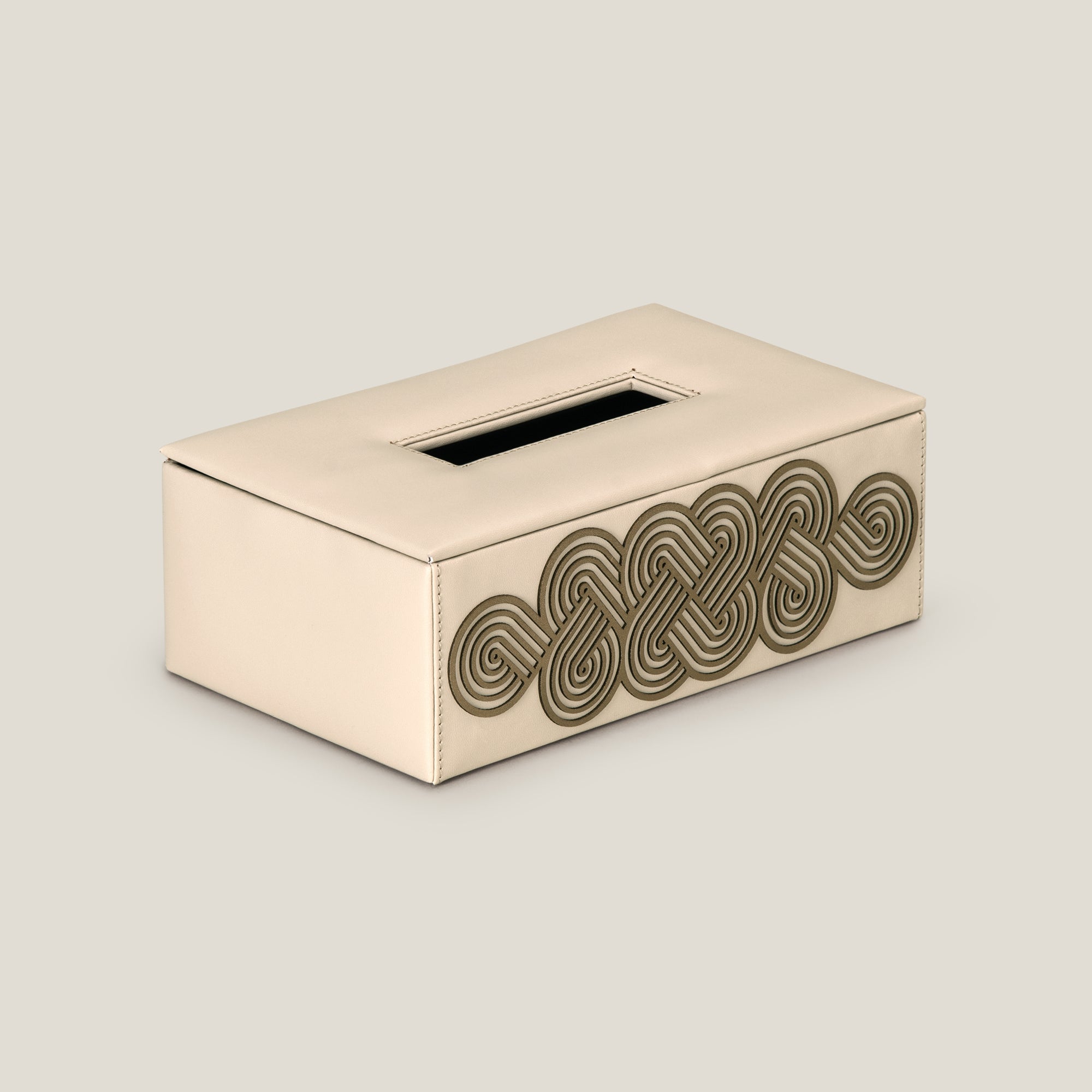 Alpha Beige & Dull Gold Tissue Box