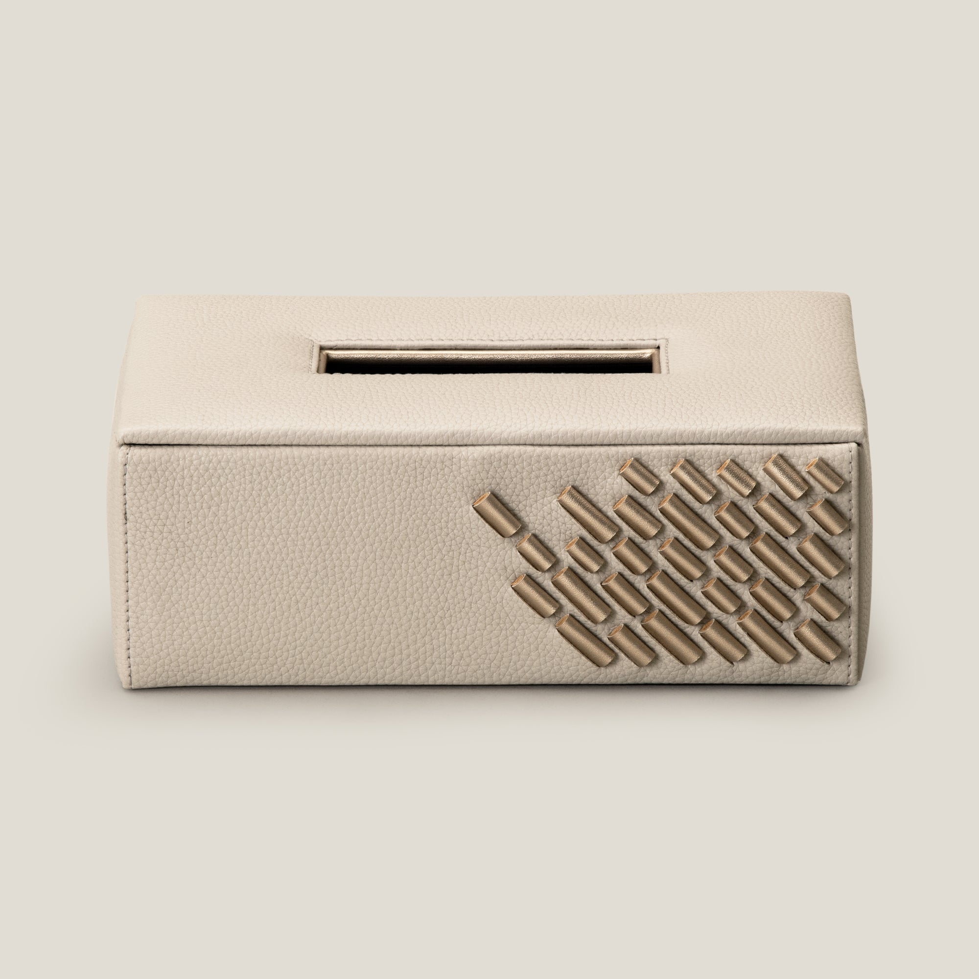 Arc Grey Faux Leather Tissue Box