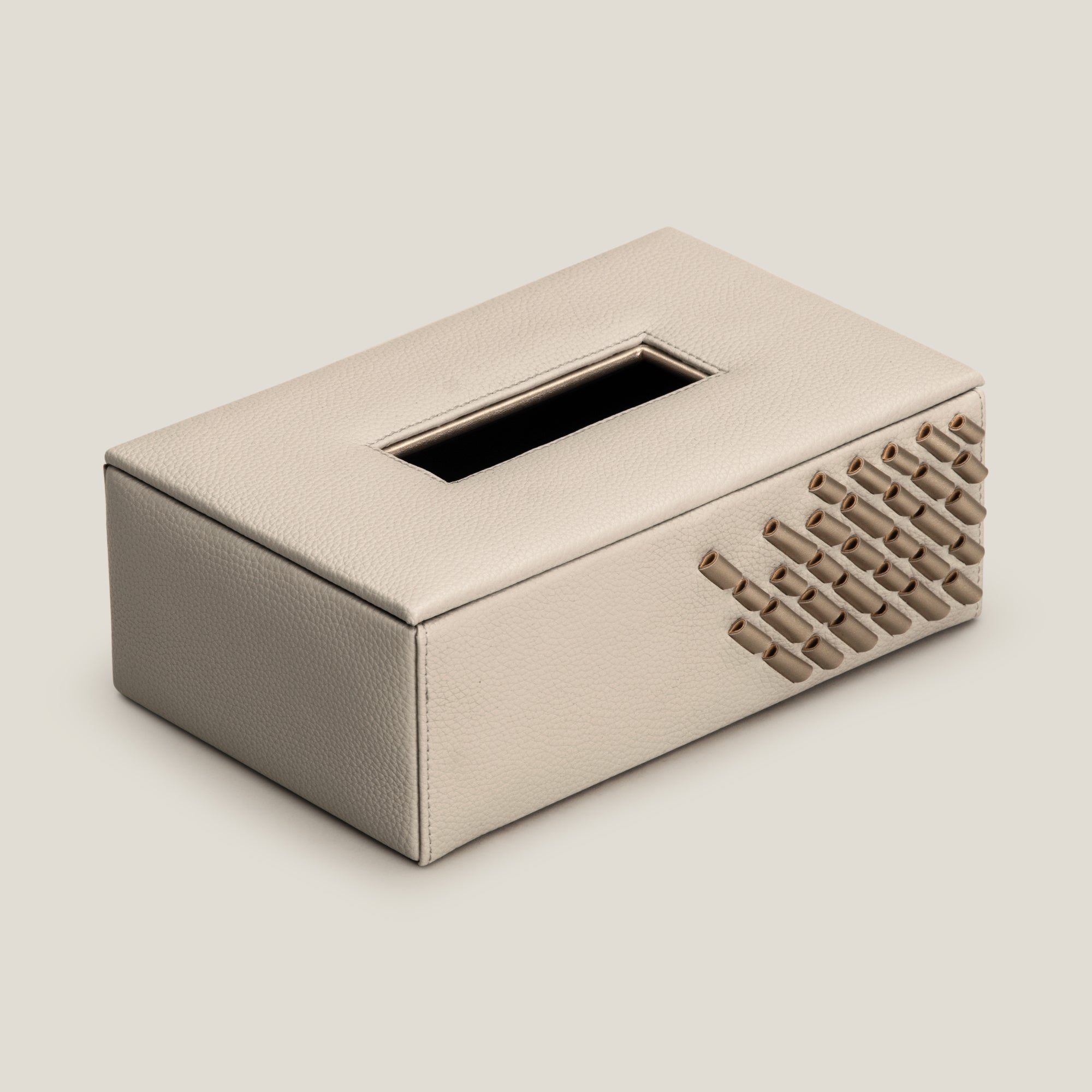 Arc Grey Faux Leather Tissue Box