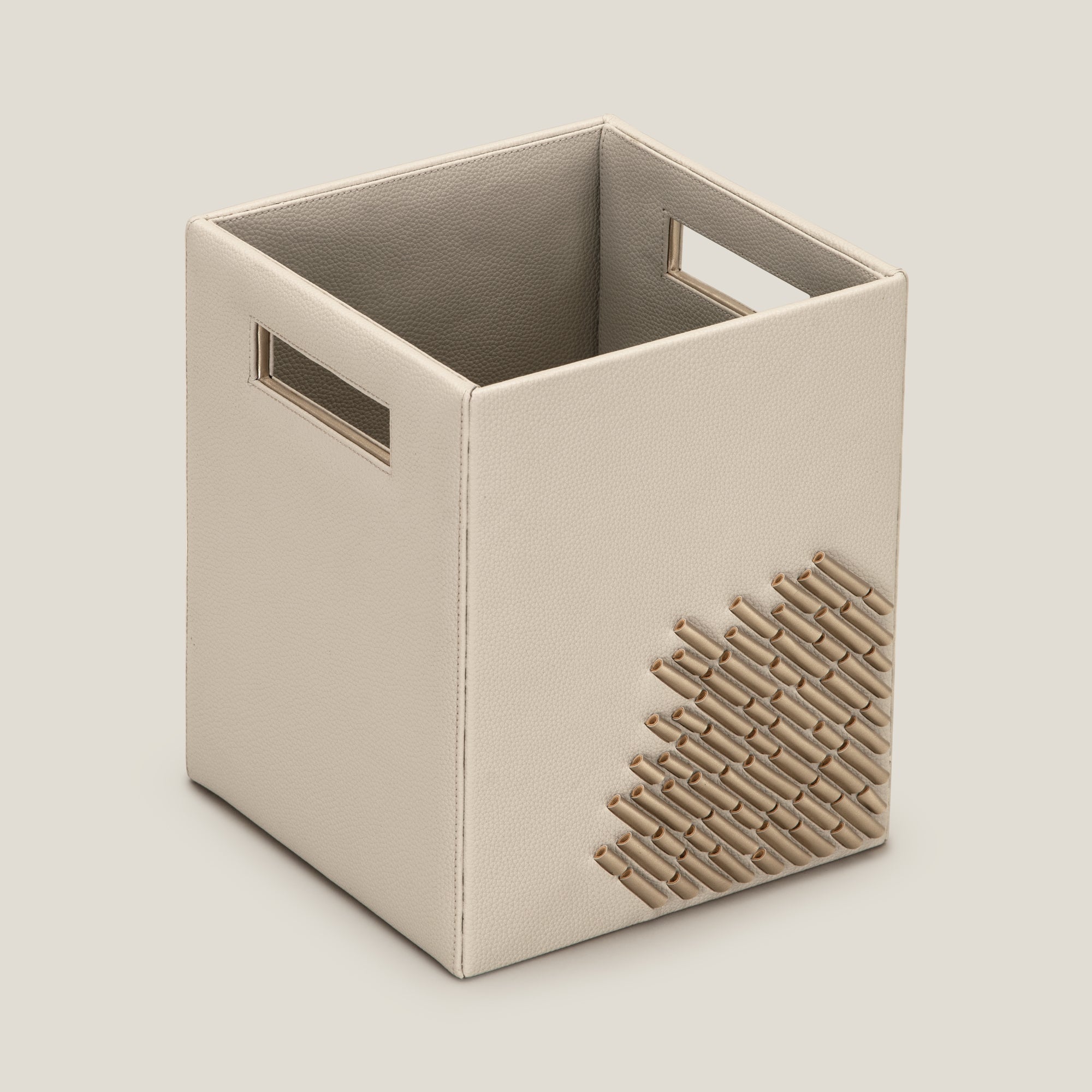 Arc Grey Faux Leather Dustbin