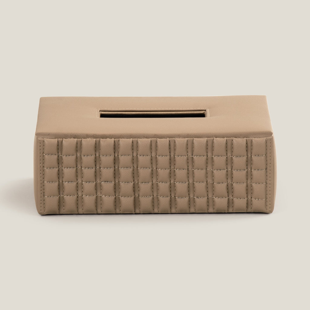 Nadora Brown Faux Leather Tissue Box
