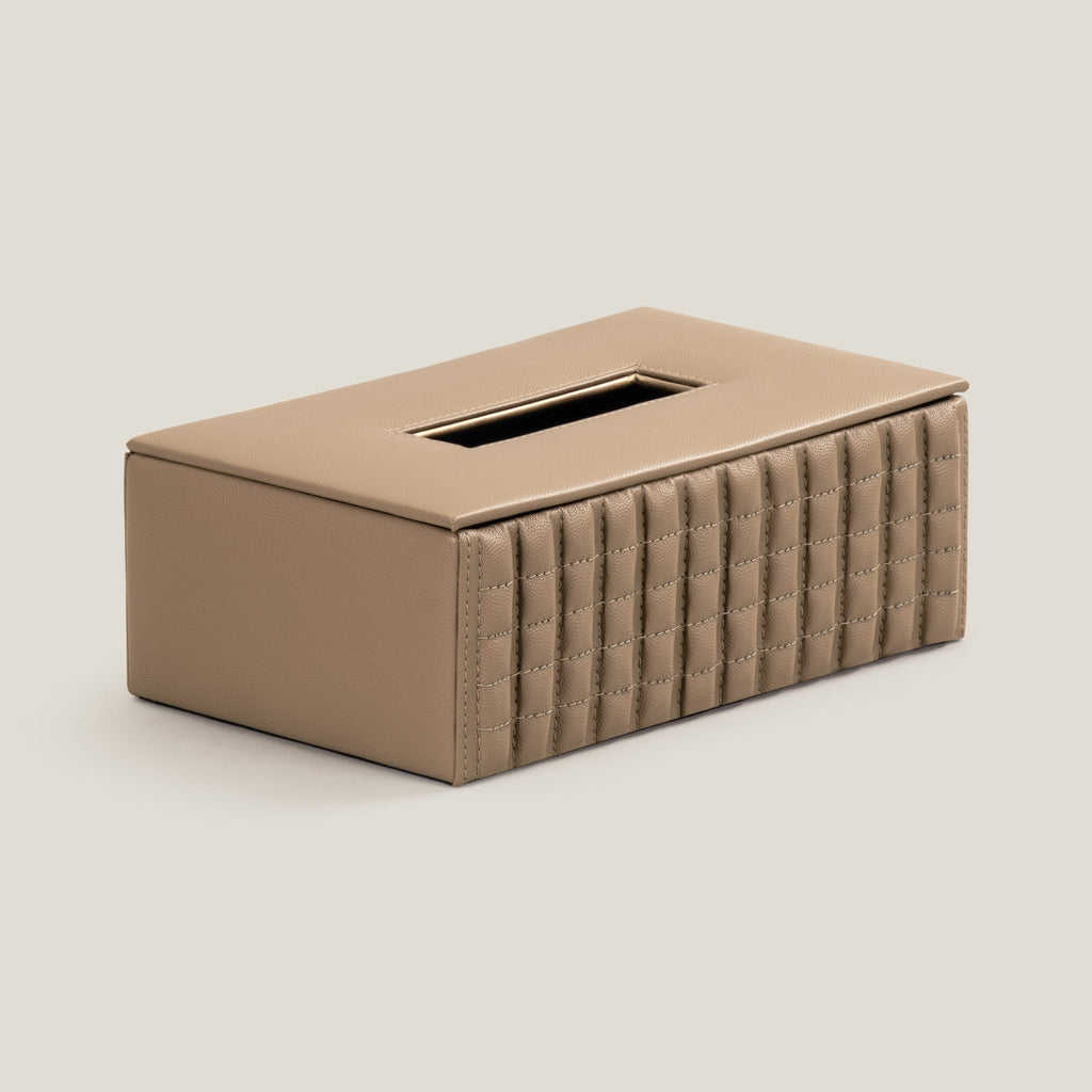 Nadora Brown Faux Leather Tissue Box