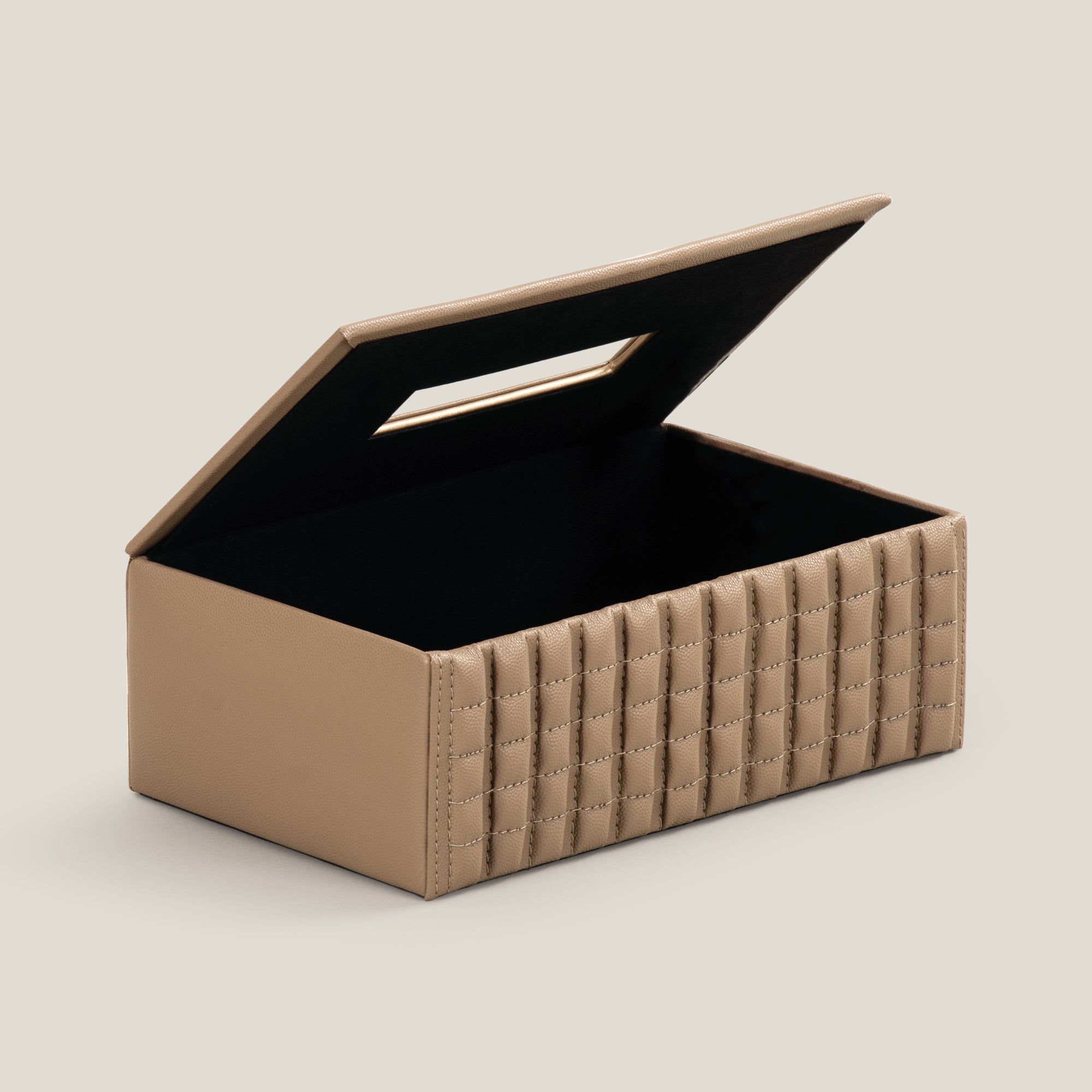 Nadora Brown Faux Leather Tissue Box