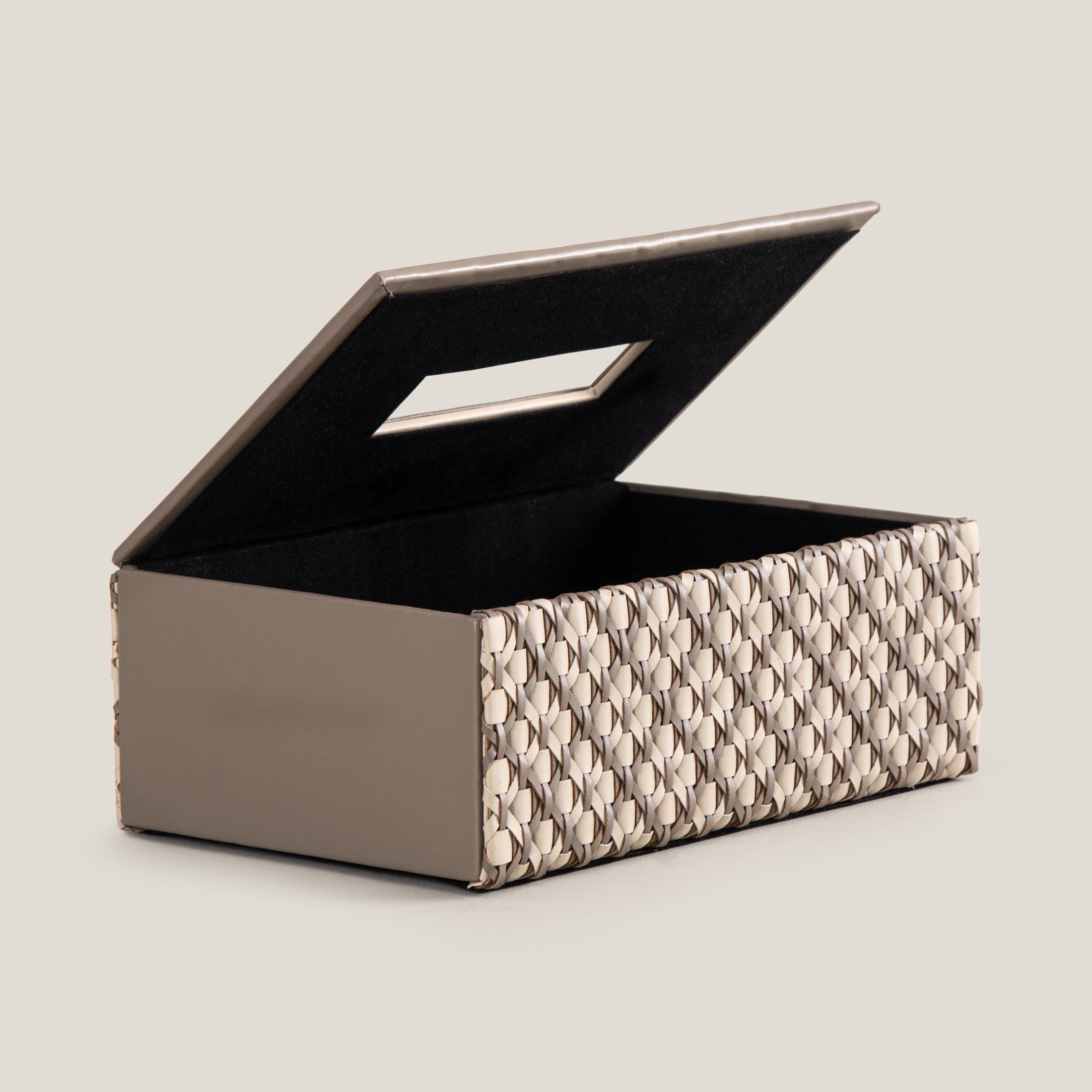 Lattice Beige & Grey Tissue Box