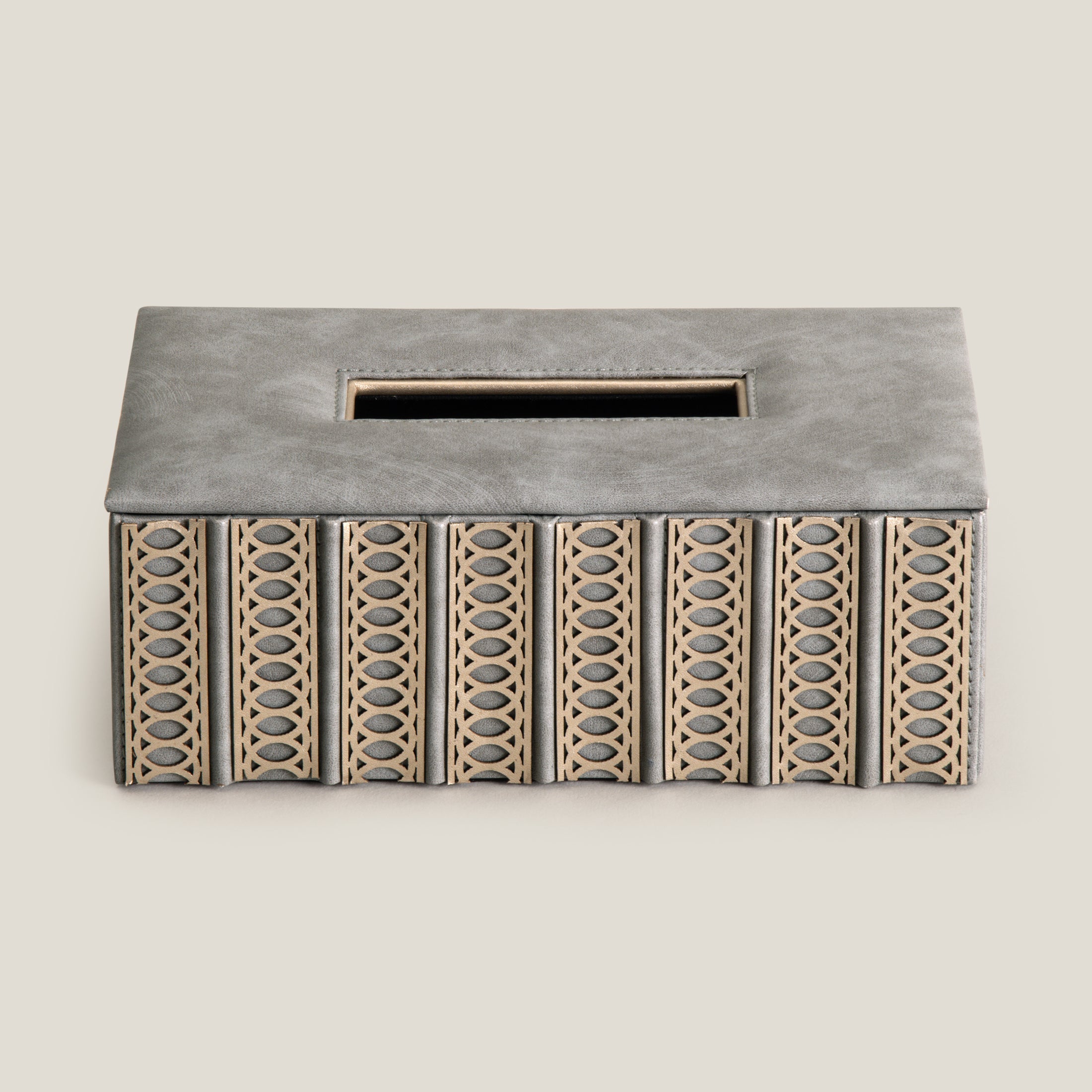 Lexus Grey & Dull Gold Tissue Box