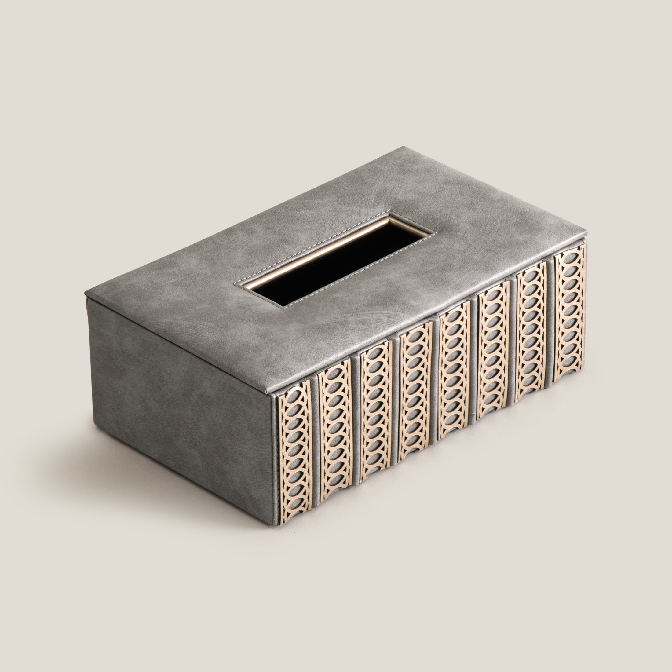 Lexus Grey & Dull Gold Tissue Box