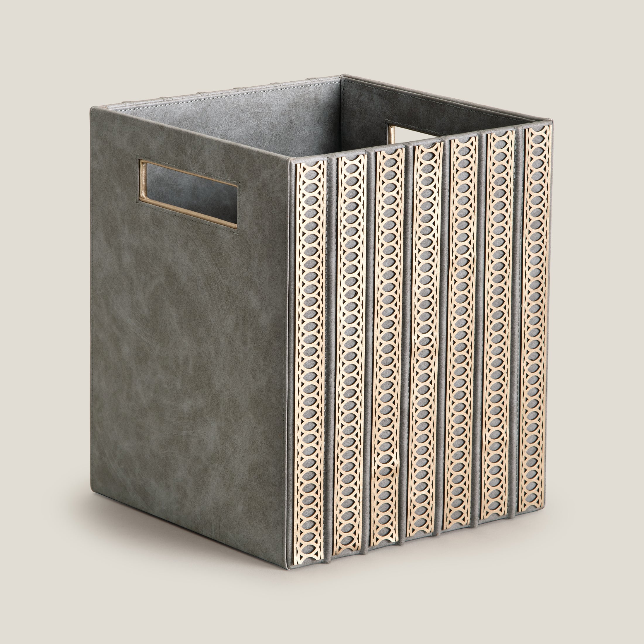 Lexus Grey & Dull Gold Dustbin