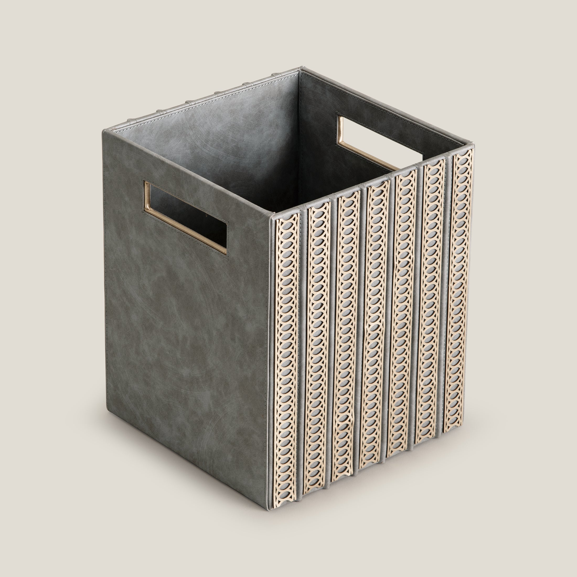 Lexus Grey & Dull Gold Dustbin